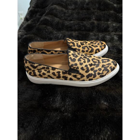 Franco Sarto L-Mony Leopard Print Calf Hair Leather Sneaker 8.5 - Picture 1 of 5